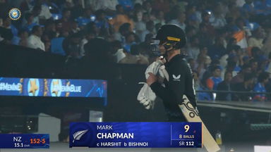 IND vs NZ 2026, 4th T20I: Mark Chapman Wicket