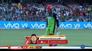 M11: RCB vs RR – Brendon McCullum Wicket