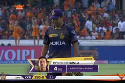 M38: SRH vs KKR – Piyush Chawla Wicket
