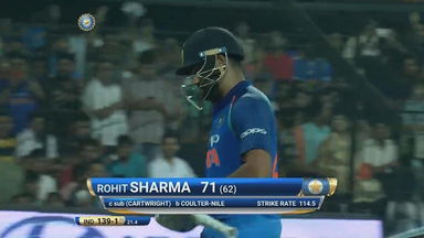 IND vs AUS 2017, 3rd ODI: Rohit Sharma Wicket