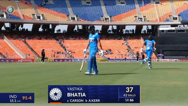 IND-W vs NZ-W 2024, 1st ODI: Yastika Bhatia Wicket