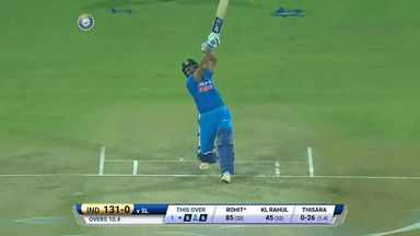 IND vs SL 2017, 2nd T20I: Rohit Sharma Six