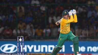 Breaking bat: Avesh’s yorker causes damage