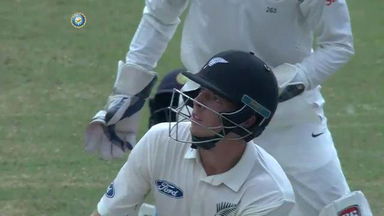 India VS NZ 2016, 1st Test day 5 - Mitchell Santner Six