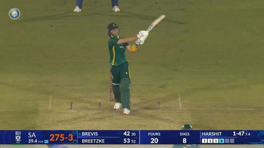 IND vs SA 2025, 2nd ODI: Dewald Brevis Six