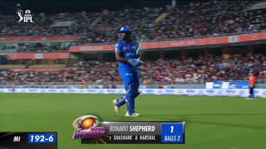 M33: PBKS vs MI – Romario Shepherd Wicket