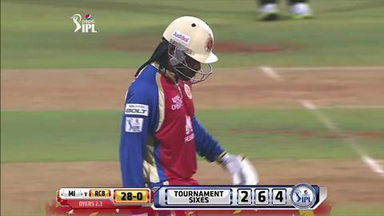 M27: MI vs RCB –  Chris Gayle Six
