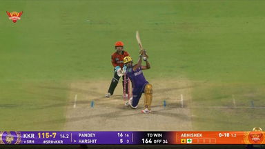 IPL 2025 M68: SRH vs KKR - Harshit Rana Six