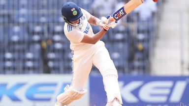 Cracked! Shafali smacks first six of the Test