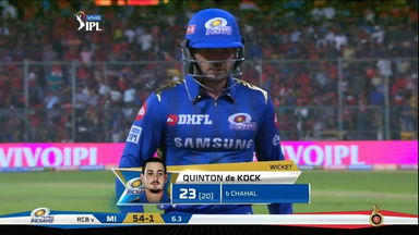 M07: RCB vs MI – Quinton de Kock Wicket