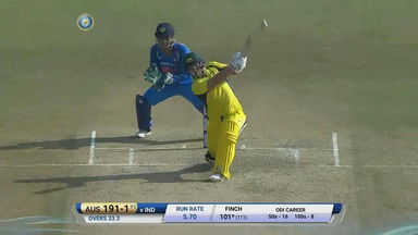 IND vs AUS 2017, 3rd ODI: Aaron Finch Six
