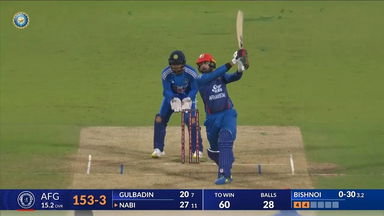 IND vs AFG 2024, 3RD T20I: Mohammad Nabi Six