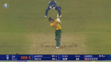 IND vs SA 2025, 5th T20I: Dewald Brevis Six