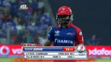 M39: MI vs DD – Kedar Jadhav Wicket