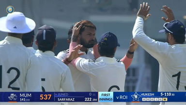 Z R IRANI CUP 2024, Mumbai vs Rest of India : Mumbai 1st Innings Fall of Wickets