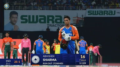 IND vs BAN 2024, 1st T20I: Abhishek Sharma Wicket