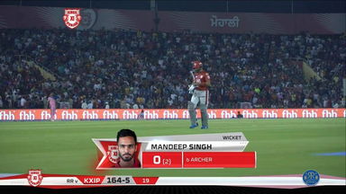 M32: KXIP vs RR – Mandeep Singh Wicket
