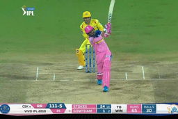 M12: CSK vs RR – Krishnappa Gowtham Six