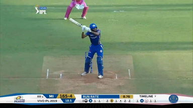 M27: MI vs RR – Hardik Pandya Six