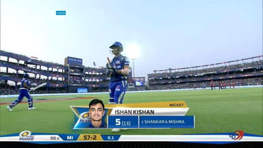 M55: DD vs MI – Ishan Kishan Wicket