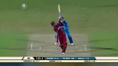 4TH ODI: IND vs WI – Marlon Samuels Six