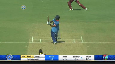 IND vs WI 2018, 4th ODI: Shikhar Dhawan Six
