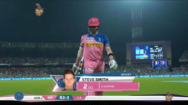 M43: KKR vs RR – Steve Smith Wicket