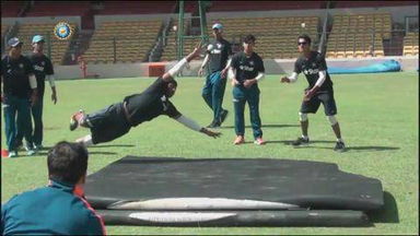 Fielding drills with fielding coach Abhay Sharma