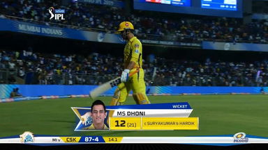 M15: MI vs CSK – MS Dhoni Wicket