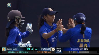 Senior Women's T20 Trophy 2023 PQF 1: Karnataka vs Uttarakhand: Fall of Wickets
