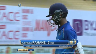 IND vs AUS 2017, 1st ODI: Ajinkya Rahane Wicket