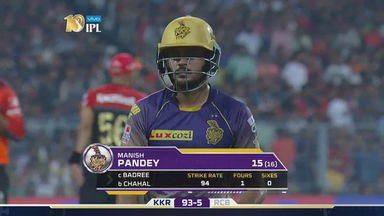 M27: KKR vs RCB – Manish Pandey Wicket