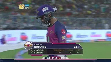 M41: KKR vs RPS  –  Ajinkya Rahane Wicket