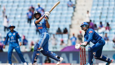 The ball slips out, and Shubman Gill punishes it