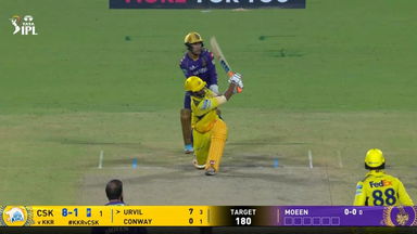 IPL 2025 M57: KKR vs CSK - Urvil Patel Six