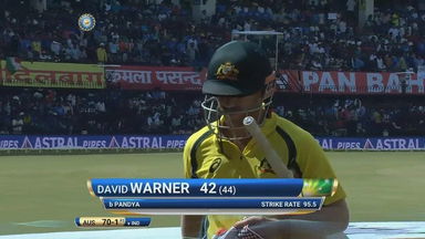 IND vs AUS 2017, 3rd ODI: David Warner Wicket