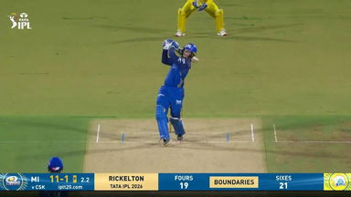 IPL 2026 M44: CSK vs MI - Ryan Rickelton Six