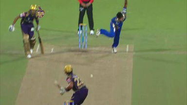 M1: KKR vs MI – Gautam Gambhir Wicket
