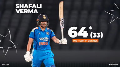 Shafali Verma adds finishing touches with flying 64*(33)