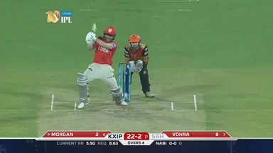 M19: SRH vs KXIP – Eoin Morgan Six