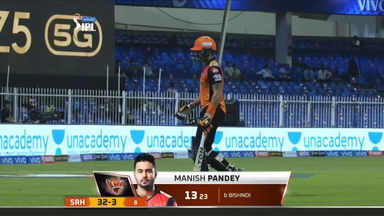 M37: SRH vs PBKS – Manish Pandey Wicket