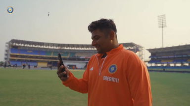 Test Debutant Sarfaraz Khan receives a call from brother Musheer Khan