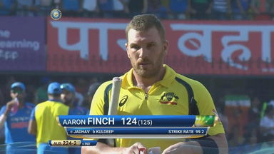 IND vs AUS 2017, 3rd ODI: Aaron Finch Wicket