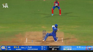 IPL 2025 M63: MI vs DC - Tilak Varma Six