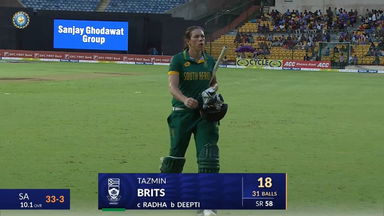 IND-W vs SA-W 2024, 1st ODI: Tazmin Brits Wicket