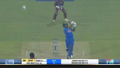 IND vs WI 2019, 3rd ODI: Rohit Sharma Six