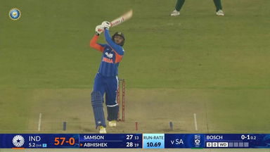IND vs SA 2025, 5th T20I: Abhishek Sharma Six