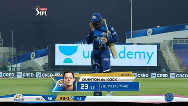M20: MI vs RR – Quinton de Kock Wicket