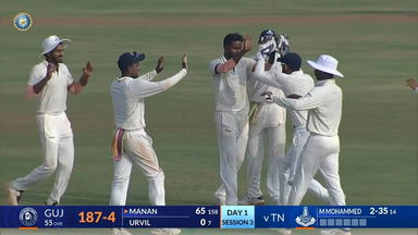 Ranji Trophy 2023/24, Gujarat vs Tamil Nadu: Gujarat 1st Innings Fall of Wickets