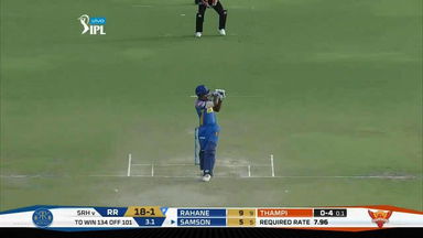 M28: RR vs SRH –  Sanju Samson Six